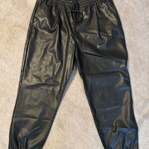 Zara Black Faux Leather Pants